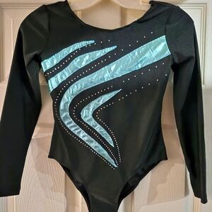 IEFIEL Girls Long Sleeve Dance Training Leotard Sparkle Glitters Gymnastics Work